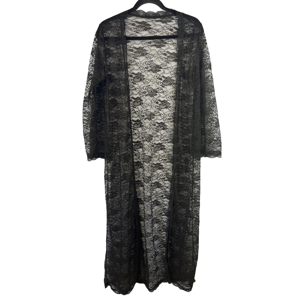 Black Lace Duster Cardigan Dark Romantic Whimsigoth Vamp Witchy Fairy Grunge